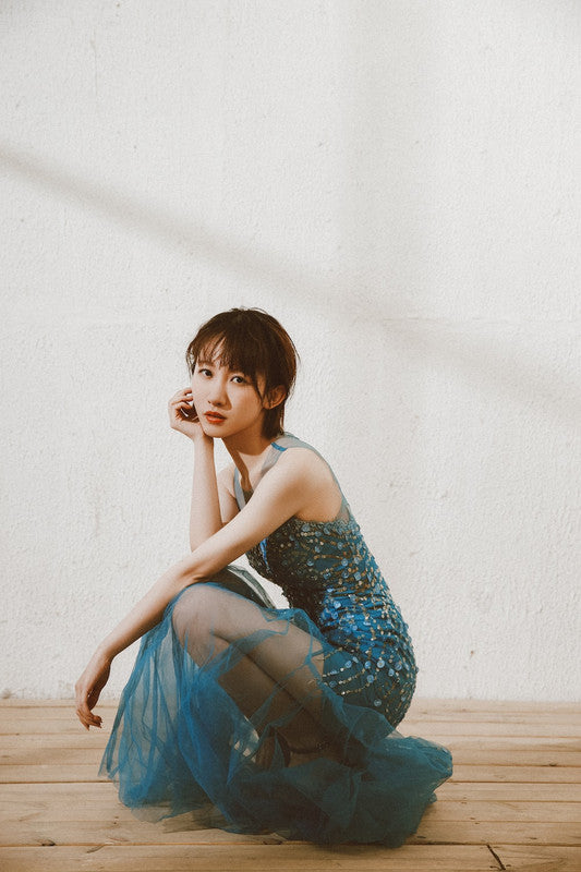 Blue One Shoulder Maxi Dress